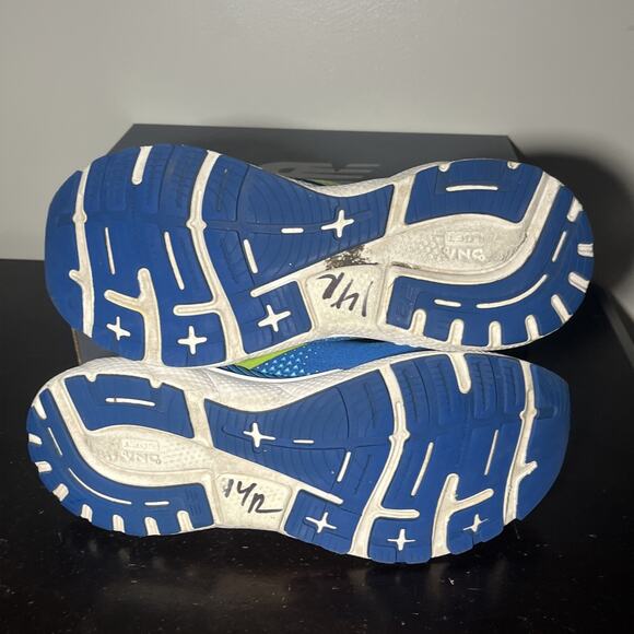 Brooks Adrenaline GTS 22 Mens Size 11.5 Supportive Blue Green Nightlife White - Picture 8 of 8